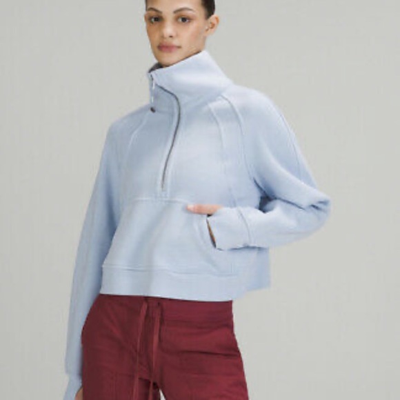 lululemon athletica Sweaters - Lululemon scuba oversized funnel neck in blue linen